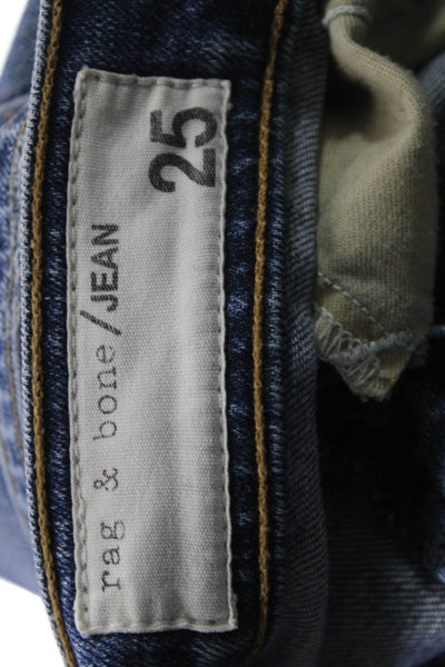 Rag & Bone Women Skinny Jeans Blue Low Rise Cotton Blend Size 25