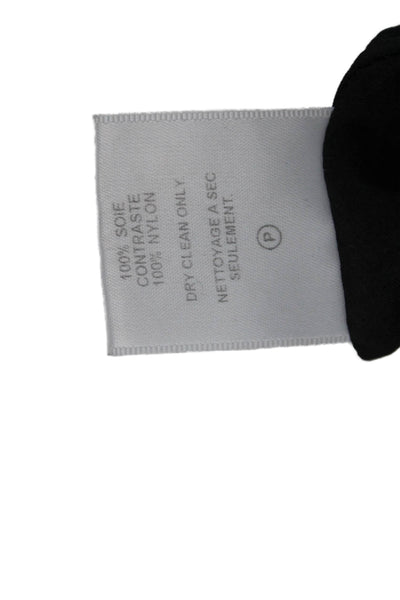 Graham & Spencer Womens Silk V-Neck Shift Dress 3/4 Sleeve Black Size S