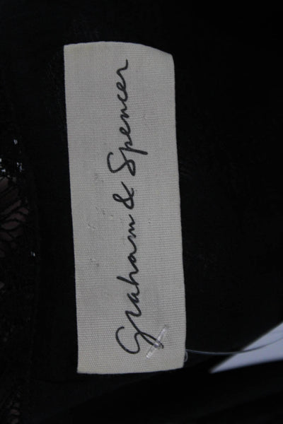 Graham & Spencer Womens Silk V-Neck Shift Dress 3/4 Sleeve Black Size S