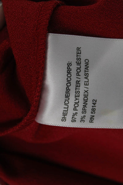 London Times Women Shift Dress Red Sleeveless High Neck Above Knee Size 10