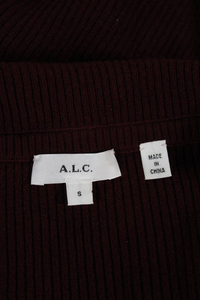 A.L.C. Womens Pullover Sweater Red Cowl Neck Merino Wool Long Sleeve Size S