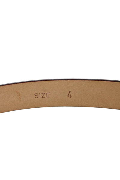 Michael Kors Womens Leather Gold Tone Skinny Belt Hickory Brown Size 4