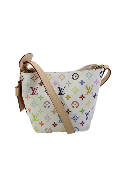 Louis Vuitton X Murakami Womens Monogram Coated Canvas Shoulder Handbag White