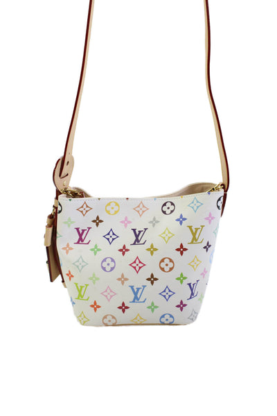 Louis Vuitton X Murakami Womens Monogram Coated Canvas Shoulder Handbag White