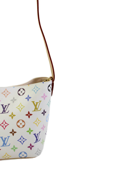 Louis Vuitton X Murakami Womens Monogram Coated Canvas Shoulder Handbag White