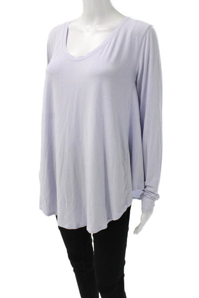 Lululemon Womens Purple Modal V-Neck Long Sleeve Basic T-Shirt Size 6