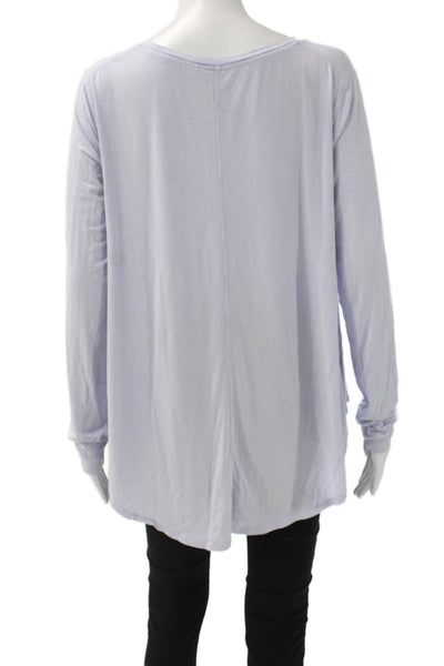 Lululemon Womens Purple Modal V-Neck Long Sleeve Basic T-Shirt Size 6