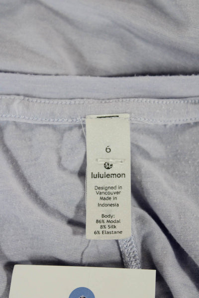 Lululemon Womens Purple Modal V-Neck Long Sleeve Basic T-Shirt Size 6
