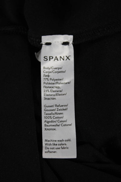 Spanx Women Mock Neck Long Sleeve One Piece Bodysuit Black Size M