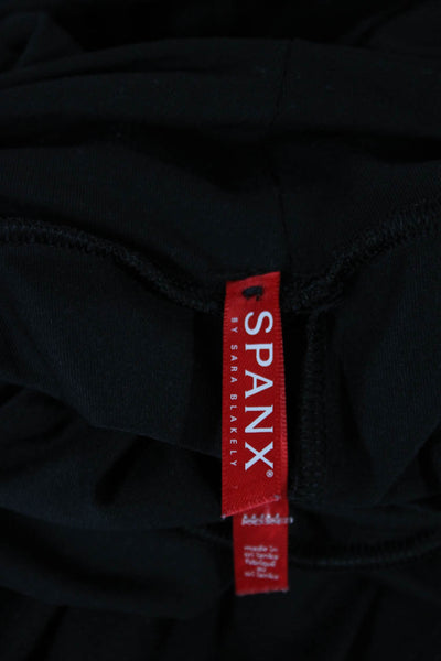Spanx Women Mock Neck Long Sleeve One Piece Bodysuit Black Size M