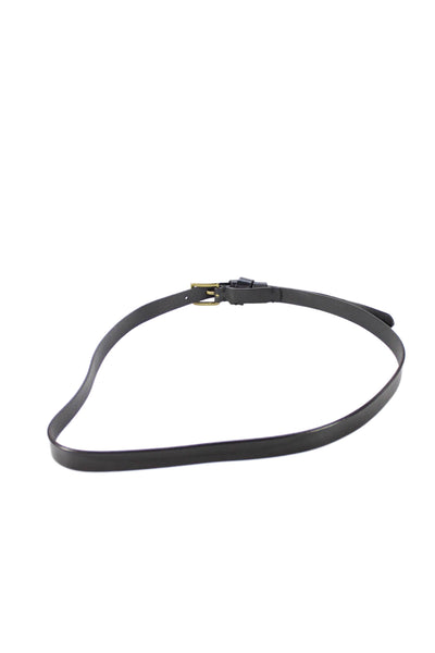 Madewell Womens Leather Gold Tone Skinny Belt Black Size Large