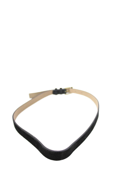 J Crew Womens Suede Gold Tone Buckle Skinny Belt Black Size Small
