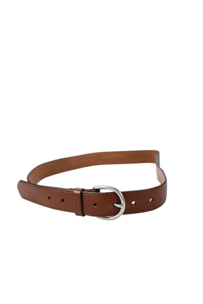 Madewell Womens Leather Silver Tone Buckle Belt Brown Size Medium