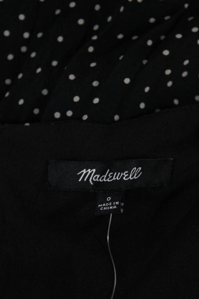 Madewell Womens Black V Neck Shift Dress Short Sleeve 100% Viscose Size 0
