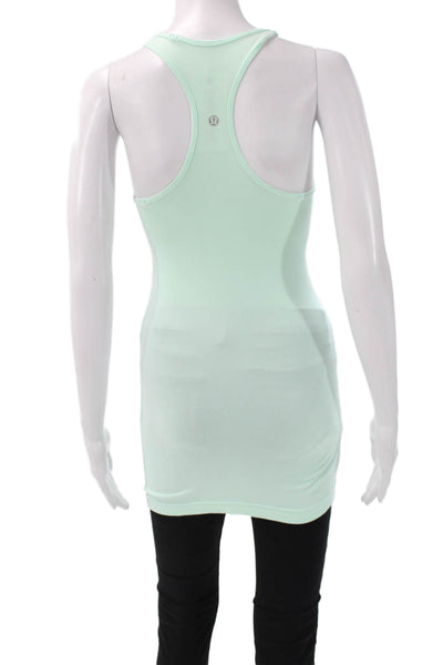 Lululemon Women Tank Green Nylon Scoop Sleeveless Size 4