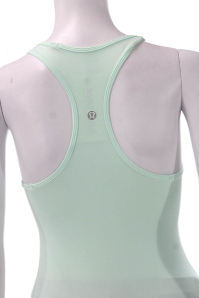 Lululemon Women Tank Green Nylon Scoop Sleeveless Size 4