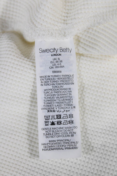 Sweaty Betty Womens Basic Casual Henley Long Sleeve Button White Top Size S