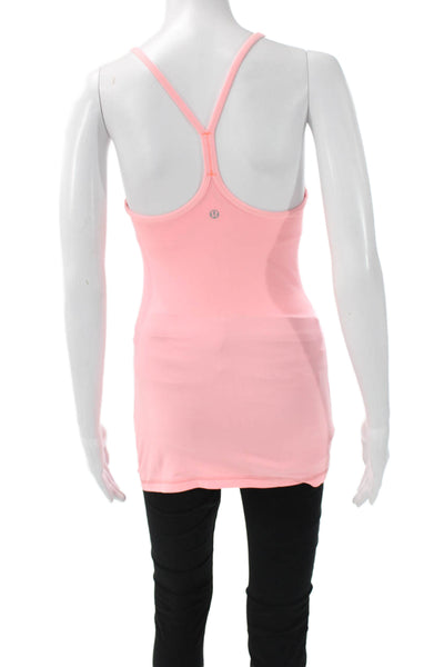 Lululemon Women Basic Scoop Neck Sleeveless Tank Pink Nylon Blend Size 4