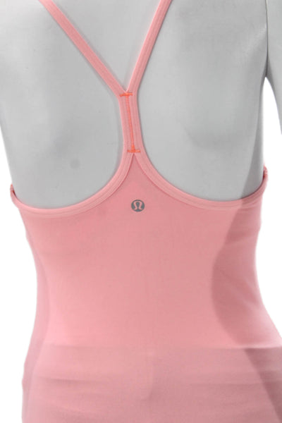 Lululemon Women Basic Scoop Neck Sleeveless Tank Pink Nylon Blend Size 4
