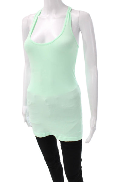 Lululemon Women Green Scoop Neck Sleeveless Nylon Blend Basic Tank Size 4