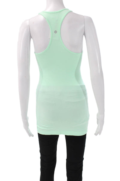 Lululemon Women Green Scoop Neck Sleeveless Nylon Blend Basic Tank Size 4