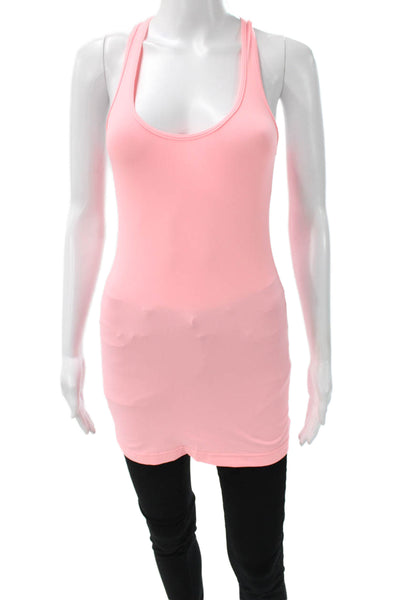 Lululemon Women Pink Nylon Scoop Neck Sleeveless Basic Tank Pullover Size 4