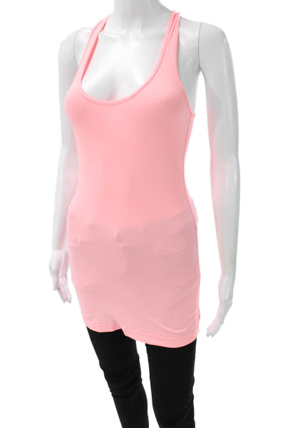 Lululemon Women Pink Nylon Scoop Neck Sleeveless Basic Tank Pullover Size 4