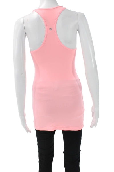 Lululemon Women Pink Nylon Scoop Neck Sleeveless Basic Tank Pullover Size 4