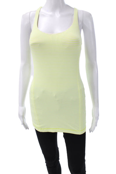 Lululemon Women Basic Striped Scoop Neck Tank Yellow Size 4