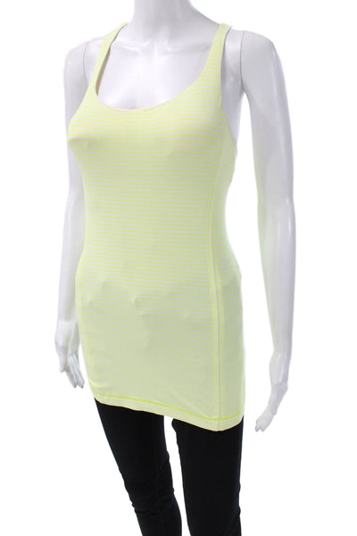 Lululemon Women Basic Striped Scoop Neck Tank Yellow Size 4