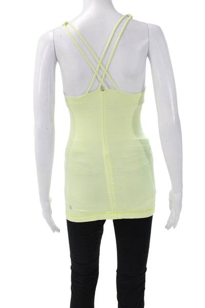 Lululemon Women Basic Striped Scoop Neck Tank Yellow Size 4
