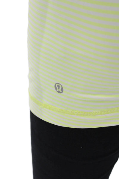 Lululemon Women Basic Striped Scoop Neck Tank Yellow Size 4