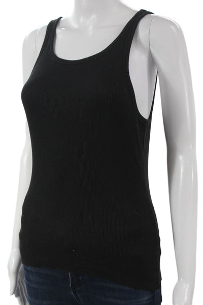 Nation LTD Womens Basic Sleeveless Scoop Neck Tank Black Pima Cotton Size M