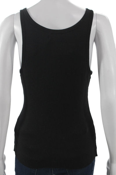 Nation LTD Womens Basic Sleeveless Scoop Neck Tank Black Pima Cotton Size M