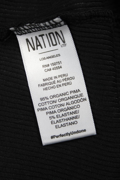 Nation LTD Womens Basic Sleeveless Scoop Neck Tank Black Pima Cotton Size M