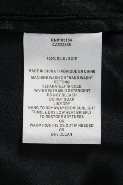 Go Silk Women V-Neck Sleeveless Silk Blouse Black Size S