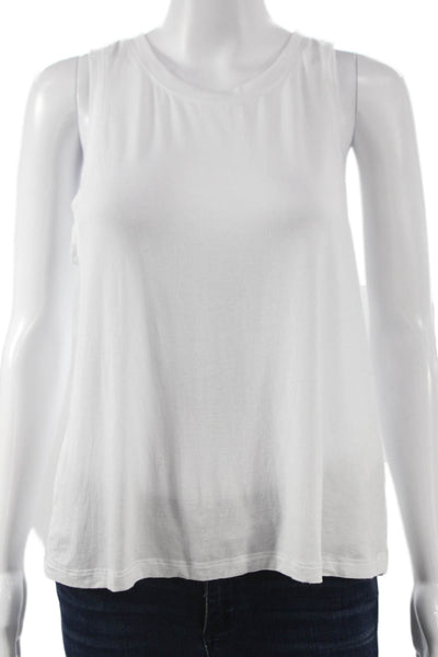 Beyond Yoga Women Basic Tank Sleeveless White Micromodal Round Neck Size S