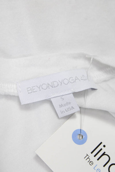 Beyond Yoga Women Basic Tank Sleeveless White Micromodal Round Neck Size S