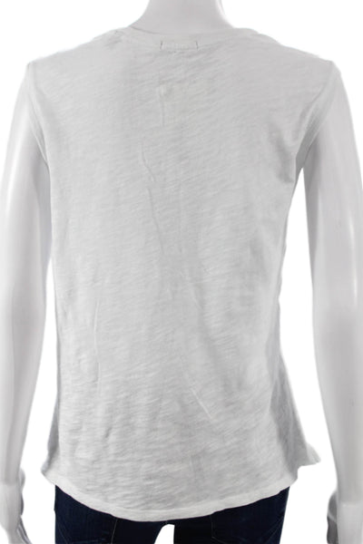 ATM Womens Basic Cotton Sleeveless Round Neck Tank White Size S