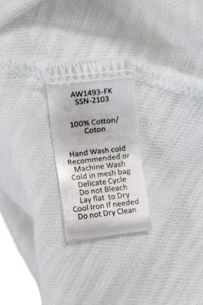ATM Womens Basic Cotton Sleeveless Round Neck Tank White Size S