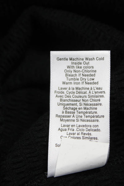 Nation LTD Womens Black Pima Cotton Sweetheart Short Sleeve Blouse Size M