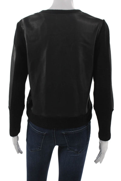 Drew Womens Basic Jacket Black Rayon Long Sleeve Button Round Neck Size S
