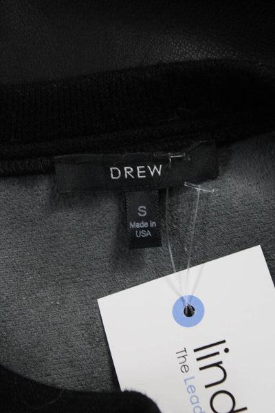 Drew Womens Basic Jacket Black Rayon Long Sleeve Button Round Neck Size S
