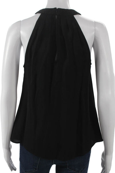 Joie Womens Basic Silk Halter Sleeveless Blouse Black Hook Eye Size XS