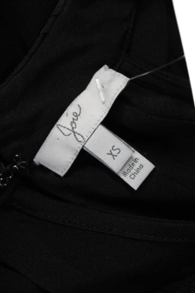 Joie Womens Basic Silk Halter Sleeveless Blouse Black Hook Eye Size XS