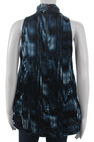 Gianfranco Ferre Women Silk Striped High Neck Sleeveless Blouse Zip Size 40
