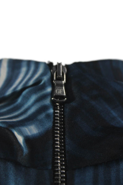 Gianfranco Ferre Women Silk Striped High Neck Sleeveless Blouse Zip Size 40