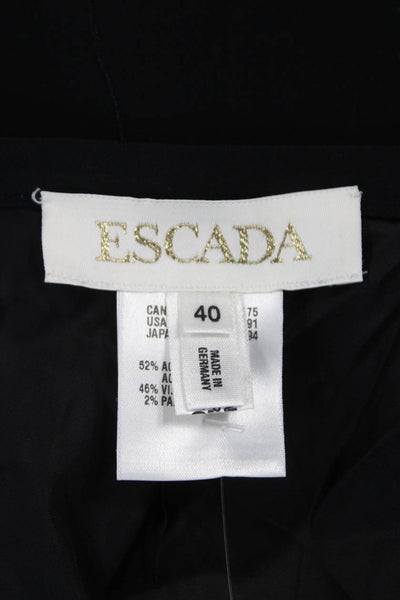 Escada Womens Dress Pants Black Floral Acetate Zip Size 40
