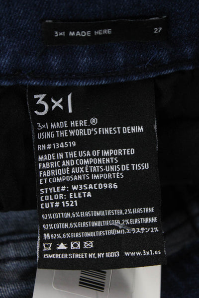 3x1 NYC Womens Ankle Jeans Blue High Rise Button Cotton Size 27