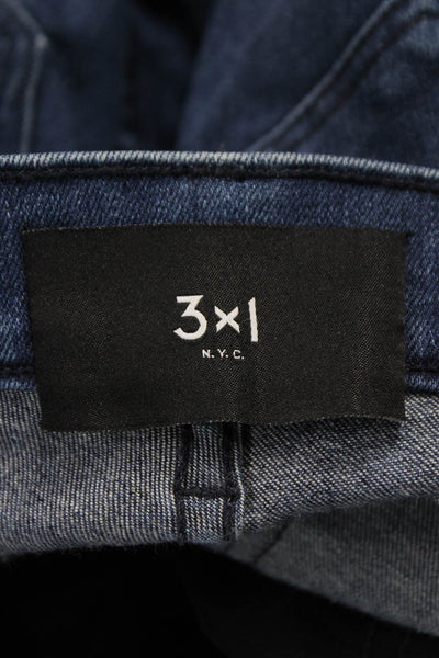 3x1 NYC Womens Ankle Jeans Blue High Rise Button Cotton Size 27